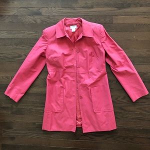Anna Taylor Loft Small Petite Coral Trench Coat